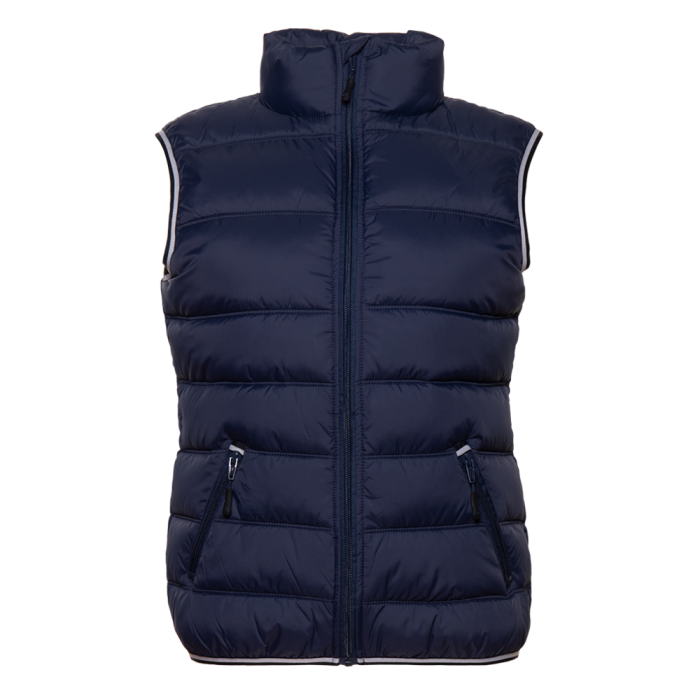 Темно-синий однотонный утепленный женский жилет арт. 82W, 100% нейлон, оптом | Мерч, униформа и текстиль для бизнеса фото-0