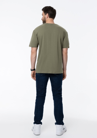 Футболка арт. 02 цвета оливковый хаки прямого кроя из 100% хлопка, 160 гр/м2, оптом | Мерч, униформа и текстиль для бизнеса  photo-7