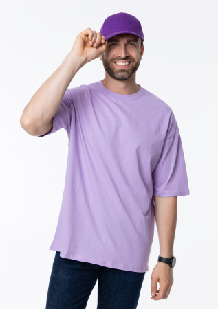 Лавандовая футболка арт. 39 оверсайз кроя, из 100% хлопка, 140 гр/м2, оптом | Мерч, униформа и текстиль для бизнеса   photo-10