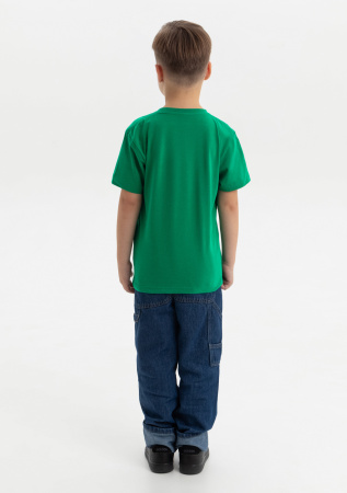 Зелёная детская футболка арт. 06U оверсайз кроя из 100% хлопка, 140 гр/м2, оптом | Мерч, униформа и текстиль для бизнеса photo-9