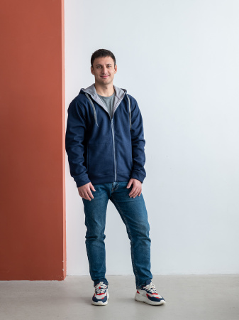 Толстовка мужская STAN с капюшоном на молнии сэндвич 320, 18, Серый меланж (50)   | Мерч, униформа и текстиль для бизнеса photo-5