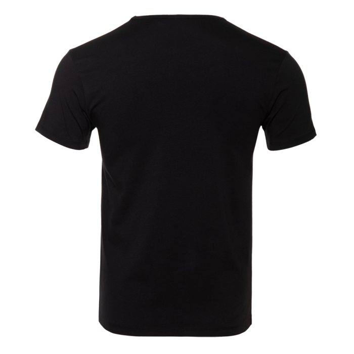 Чёрная футболка арт. 37 облегающего силуэта, состав 92% хлопок 8% эластан, 180 гр/м2, оптом | Мерч, униформа и текстиль для бизнеса   фото-1