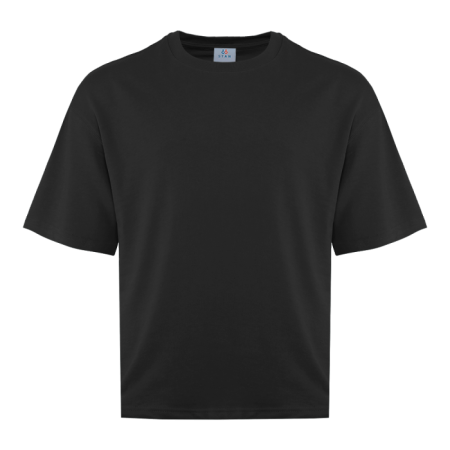 Черная футболка арт. 40 оверсайз кроя, состав 65% хлопок 35% полиэстер, 260 гр/м2, оптом| Мерч, униформа и текстиль для бизнеса photo-0