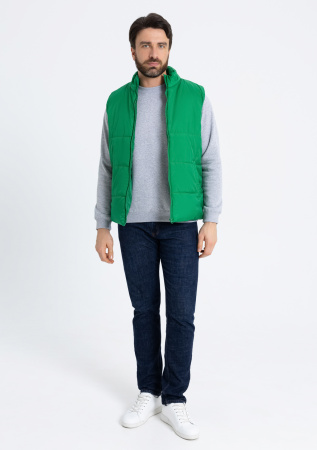 Зеленый однотонный утепленный жилет арт. 84, 100% нейлон, оптом | Мерч, униформа и текстиль для бизнеса photo-2