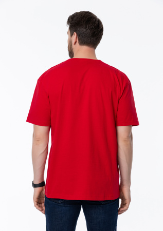 Красная футболка арт. 02 прямого кроя из 100% хлопка, 160 гр/м2, оптом | Мерч, униформа и текстиль для бизнеса  photo-10