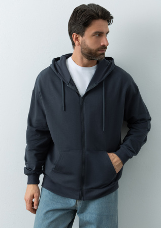 Графитовая толстовка с капюшоном на молнии STAN арт. 99, футер без начёса, 100% хлопок, 240 гр/м2 | Мерч, униформа и текстиль для бизнеса photo-7