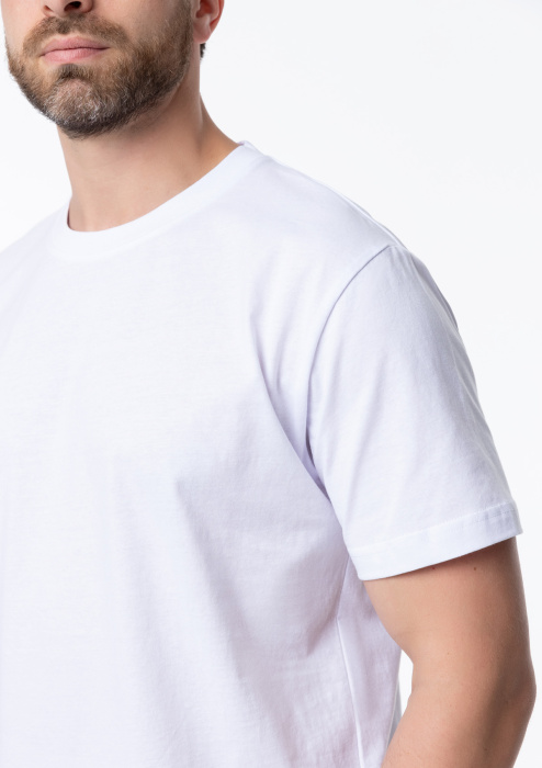 Белая футболка арт. 52 прямого кроя из 100% хлопка, 150 гр/м2, оптом | Мерч, униформа и текстиль для бизнеса  фото-3