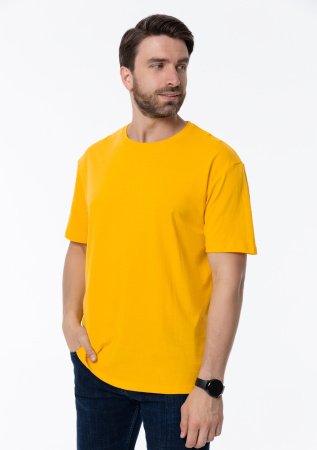 Желтая футболка арт. 02 прямого кроя из 100% хлопка, 160 гр/м2, оптом | Мерч, униформа и текстиль для бизнеса  photo-11