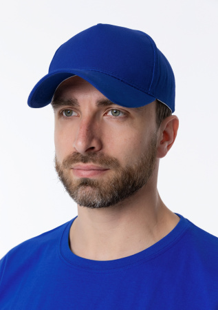 Синяя бейсболка арт. 12, 5 клиньев из 100% хлопка, 260 гр/м2, оптом | Мерч, униформа и текстиль для бизнеса photo-8