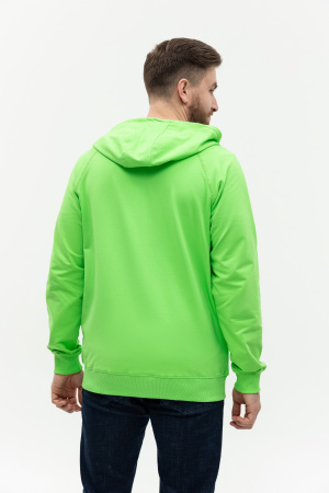 Толстовка мужская STAN с капюшоном на молнии футер без начёса 260, 61, Ярко-зелёный (26)  | Мерч, униформа и текстиль для бизнеса photo-8