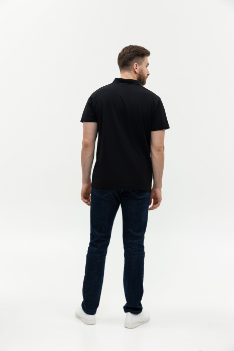 Рубашка поло мужская  STAN хлопок/полиэстер 185, 04, Чёрный (20) фото-4