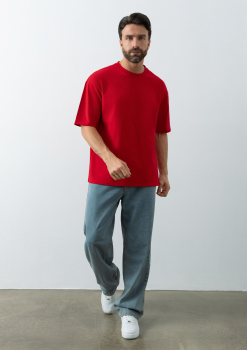 Футболка унисекс оверсайз STAN хлопок  260, 156, Красный (14) фото-3