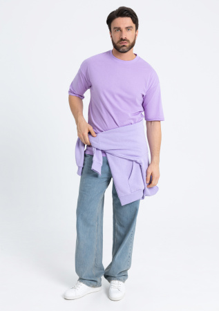 Лавандовая футболка арт. 39 оверсайз кроя, из 100% хлопка, 140 гр/м2, оптом | Мерч, униформа и текстиль для бизнеса   photo-13