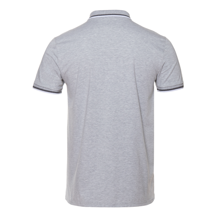 Серая рубашка поло арт. 05 прямого кроя, 92% хлопок, 8% эластан, 200 гр/м2, оптом | Мерч, униформа и текстиль для бизнеса  фото-1