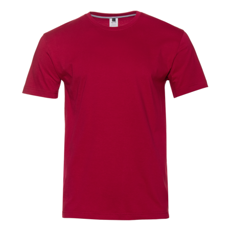 Бордовая футболка арт. 02 прямого кроя из 100% хлопка, 160 гр/м2, оптом | Мерч, униформа и текстиль для бизнеса  photo-0