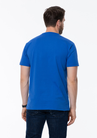 Синяя футболка арт. 51 прямого кроя из 100% хлопка, 150 гр/м2, оптом | Мерч, униформа и текстиль для бизнеса  photo-5
