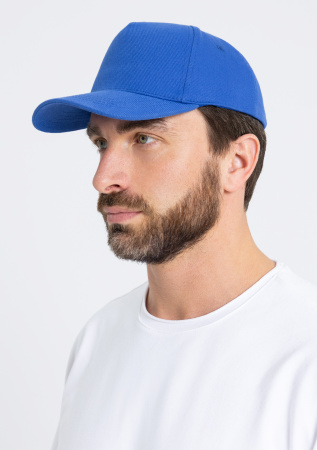 Синяя бейсболка арт. 01, 5 клиньев из 100% хлопка, 330 гр/м2, оптом | Мерч, униформа и текстиль для бизнеса  photo-6