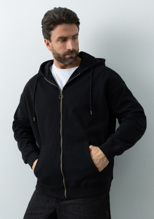 Толстовка Единый размер One size, с капюшоном на молнии футер без начёса 350, 72, Черный (20) | Мерч, униформа и текстиль для бизнеса photo-8