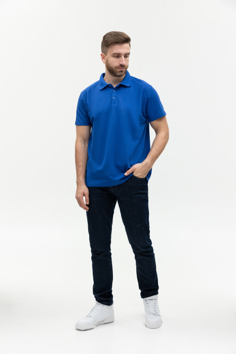 Рубашка поло унисекс STAN хлопок/полиэстер 185, 04, Синий (16) | Мерч, униформа и текстиль для бизнеса фото-4