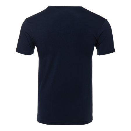Тёмно-синяя футболка арт. 37 облегающего силуэта, состав 92% хлопок 8% эластан, 180 гр/м2, оптом | Мерч, униформа и текстиль для бизнеса   photo-2