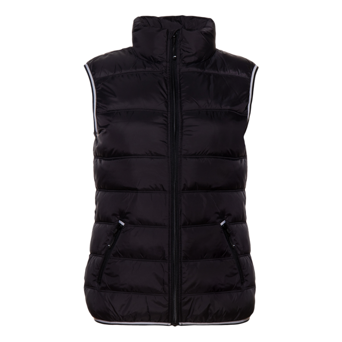 Черный однотонный утепленный женский жилет арт. 82W, 100% нейлон, оптом | Мерч, униформа и текстиль для бизнеса фото-0