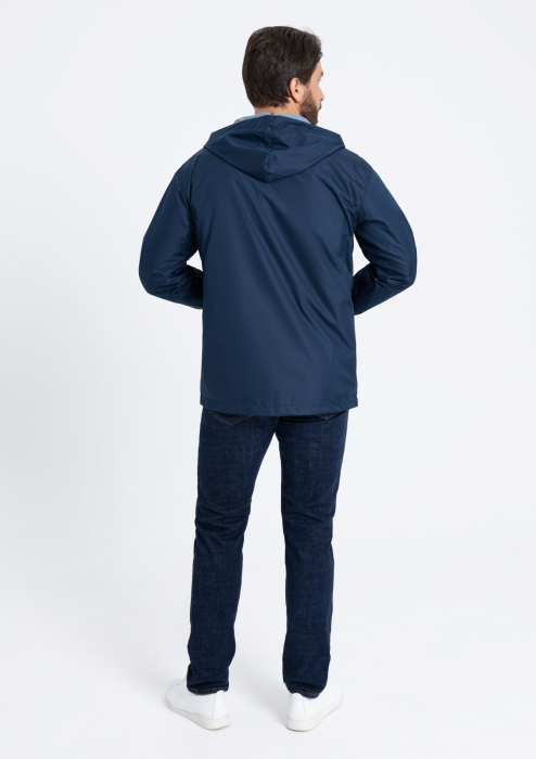 Темно-синяя однотонная ветровка арт. 59, 100% полиэстер, Dewspo 210T – оптом | Мерч, униформа и текстиль для бизнеса фото-4