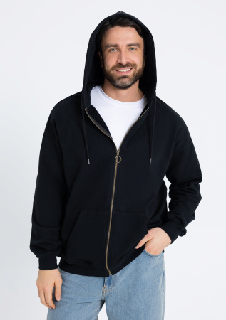 Толстовка  ОNE SIZE, с капюшоном на молнии футер без начёса 350, 72, Черный (20) | Мерч, униформа и текстиль для бизнеса photo-6