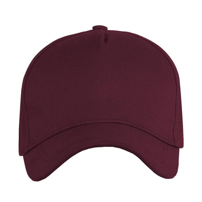 Бордовая бейсболка 5 клиньев из 100% хлопка, оптом | Мерч, униформа и текстиль для бизнеса  фото-1