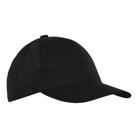 Черная детская бейсболка арт. 10J, 5 клиньев из 100% хлопка, 150 гр/м2, оптом | Мерч, униформа и текстиль для бизнеса photo-0