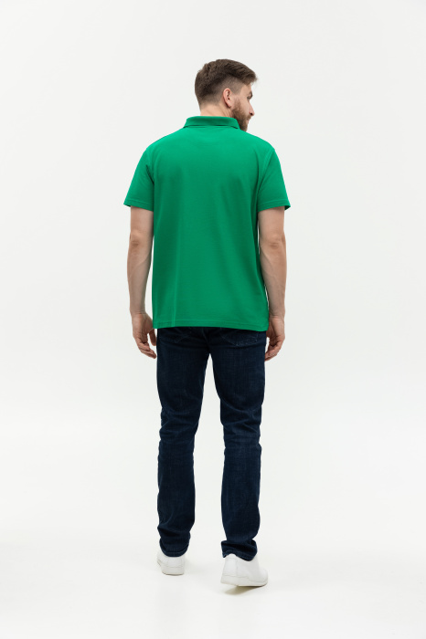 Зеленая рубашка поло арт. 04, 65% хлопок, 35% полиэстер, 185 гр/м2, оптом | Мерч, униформа и текстиль для бизнеса  фото-4