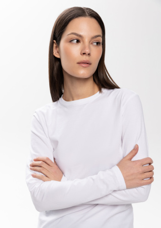 Белая футболка с длинными рукавами арт. 35 прямого кроя, из 100% хлопка, 140 гр/м2, оптом | Мерч, униформа и текстиль для бизнеса   photo-8