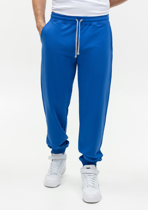 Синие однотонные брюки арт. 62, 92% хлопок, 8% эластан, оптом | Мерч, униформа и текстиль для бизнеса фото-3