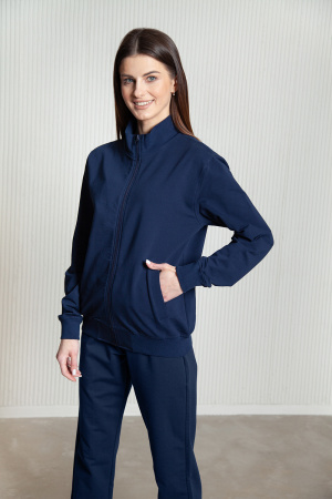 Темно-синяя толстовка STAN арт. 65 на молнии, 78% хлопок, 17% полиэстер, 5% эластан, 245 гр/м2 | Мерч, униформа и текстиль для бизнеса photo-3