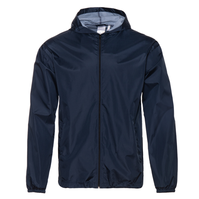 Темно-синяя однотонная ветровка арт. 59, 100% полиэстер, Dewspo 210T – оптом | Мерч, униформа и текстиль для бизнеса фото-0