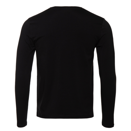 Чёрная футболка с длинными рукавами арт. 35 прямого кроя, из 100% хлопка, 140 гр/м2, оптом | Мерч, униформа и текстиль для бизнеса   photo-2