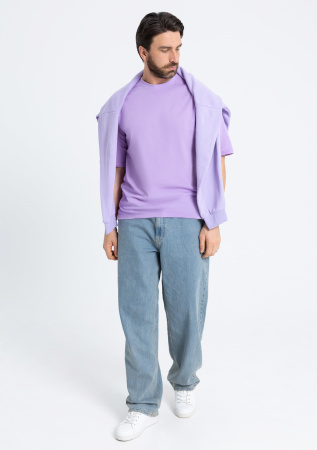 Лавандовая футболка арт. 39 оверсайз кроя, из 100% хлопка, 140 гр/м2, оптом | Мерч, униформа и текстиль для бизнеса   photo-14