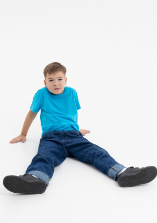 Бирюзовая детская футболка арт. 06U оверсайз кроя из 100% хлопка, 140 гр/м2, оптом | Мерч, униформа и текстиль для бизнеса photo-6